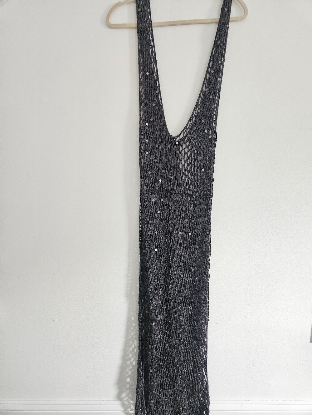 Indah Crochet Deep V Dress / Coverup Size Small